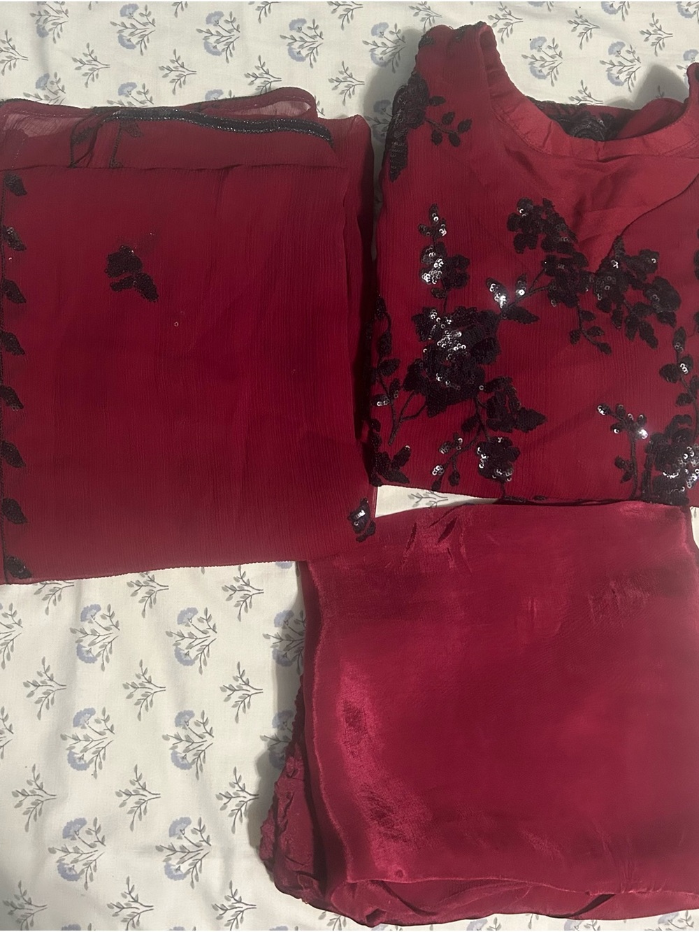 Women's Maroon Sequin shalwar Qameez Set
